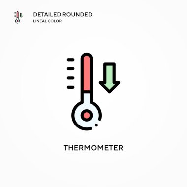 Termometre vektör simgesi. Modern vektör illüstrasyon kavramları. Düzenlemesi ve kişiselleştirmesi kolay.