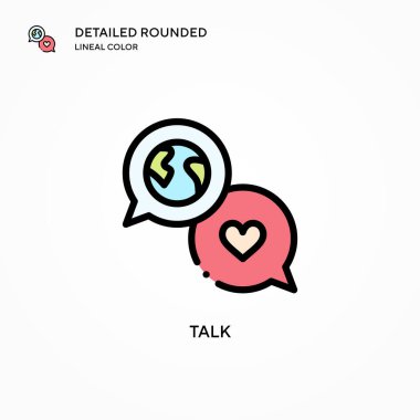 Vektör simgesinden bahset. Modern vektör illüstrasyon kavramları. Düzenlemesi ve kişiselleştirmesi kolay.