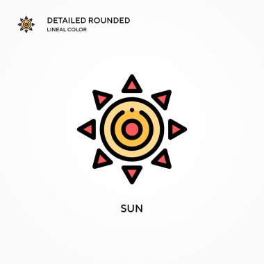 Güneş vektör simgesi. Modern vektör illüstrasyon kavramları. Düzenlemesi ve kişiselleştirmesi kolay.