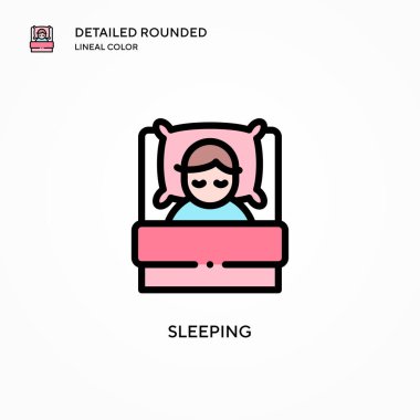 Uyuyan vektör simgesi. Modern vektör illüstrasyon kavramları. Düzenlemesi ve kişiselleştirmesi kolay.