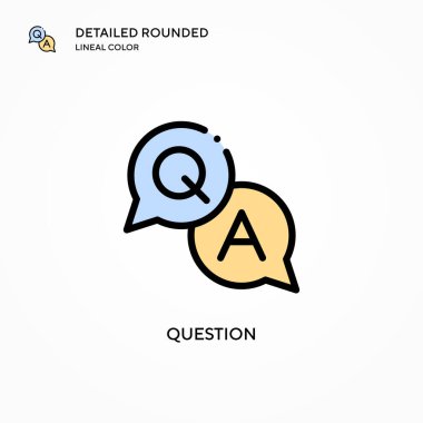 Soru vektör simgesi. Modern vektör illüstrasyon kavramları. Düzenlemesi ve kişiselleştirmesi kolay.