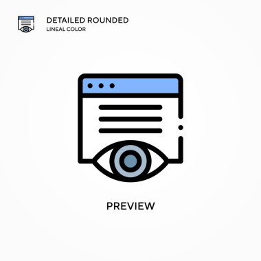 Vektör simgesini önizle. Modern vektör illüstrasyon kavramları. Düzenlemesi ve kişiselleştirmesi kolay.