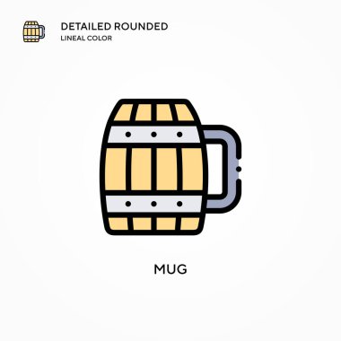Mug vektör simgesi. Modern vektör illüstrasyon kavramları. Düzenlemesi ve kişiselleştirmesi kolay.
