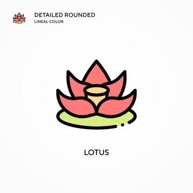 Lotus vektör simgesi. Modern vektör illüstrasyon kavramları. Düzenlemesi ve kişiselleştirmesi kolay.