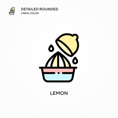 Limon vektör simgesi. Modern vektör illüstrasyon kavramları. Düzenlemesi ve kişiselleştirmesi kolay.