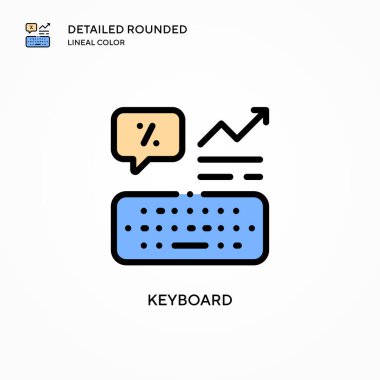 Klavye vektör simgesi. Modern vektör illüstrasyon kavramları. Düzenlemesi ve kişiselleştirmesi kolay.