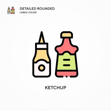 Ketçap vektör simgesi. Modern vektör illüstrasyon kavramları. Düzenlemesi ve kişiselleştirmesi kolay.