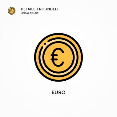 Euro vektör simgesi. Modern vektör illüstrasyon kavramları. Düzenlemesi ve kişiselleştirmesi kolay.