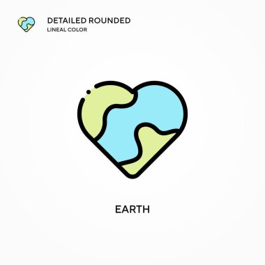 Dünya vektör simgesi. Modern vektör illüstrasyon kavramları. Düzenlemesi ve kişiselleştirmesi kolay.