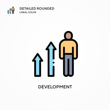 Geliştirme vektör simgesi. Modern vektör illüstrasyon kavramları. Düzenlemesi ve kişiselleştirmesi kolay.