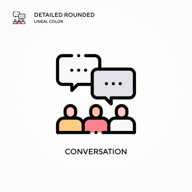 Konuşma vektör simgesi. Modern vektör illüstrasyon kavramları. Düzenlemesi ve kişiselleştirmesi kolay.