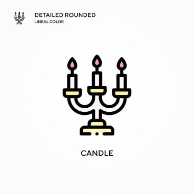 Mum vektör simgesi. Modern vektör illüstrasyon kavramları. Düzenlemesi ve kişiselleştirmesi kolay.