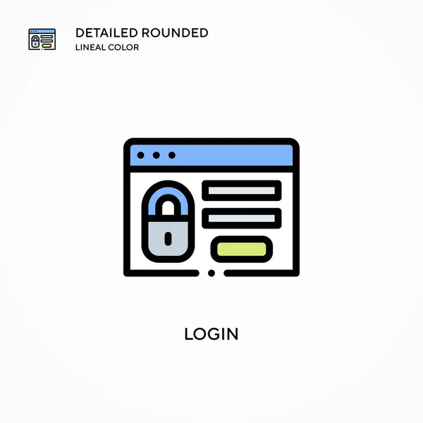 Login Icono Vector Conceptos Modernos Ilustración Vectorial Fácil Editar Personalizar — Vector de stock