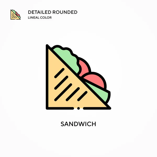 Ikon Vektor Sandwich Konsep Gambar Vektor Modern Mudah Untuk Mengedit - Stok Vektor