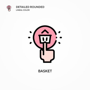 Basket vektör simgesi. Modern vektör illüstrasyon kavramları. Düzenlemesi ve kişiselleştirmesi kolay.
