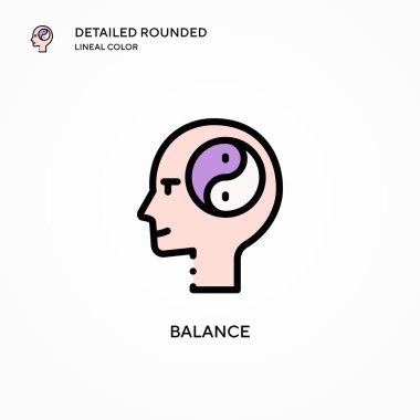 Denge vektör simgesi. Modern vektör illüstrasyon kavramları. Düzenlemesi ve kişiselleştirmesi kolay.