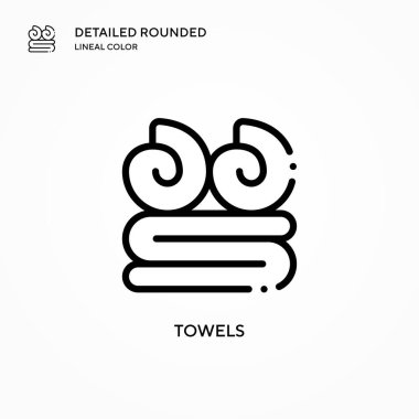 Havlu vektör simgesi. Modern vektör illüstrasyon kavramları. Düzenlemesi ve kişiselleştirmesi kolay.