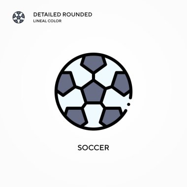 Futbol vektör simgesi. Modern vektör illüstrasyon kavramları. Düzenlemesi ve kişiselleştirmesi kolay.