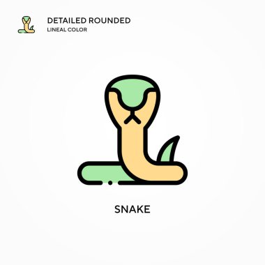 Yılan vektör simgesi. Modern vektör illüstrasyon kavramları. Düzenlemesi ve kişiselleştirmesi kolay.