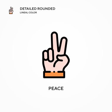 Barış vektör simgesi. Modern vektör illüstrasyon kavramları. Düzenlemesi ve kişiselleştirmesi kolay.