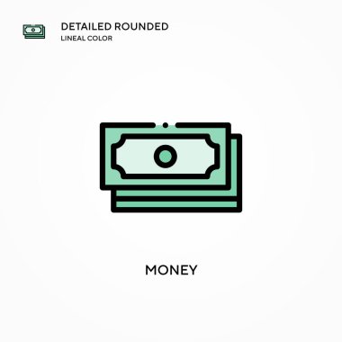 Para vektör simgesi. Modern vektör illüstrasyon kavramları. Düzenlemesi ve kişiselleştirmesi kolay.
