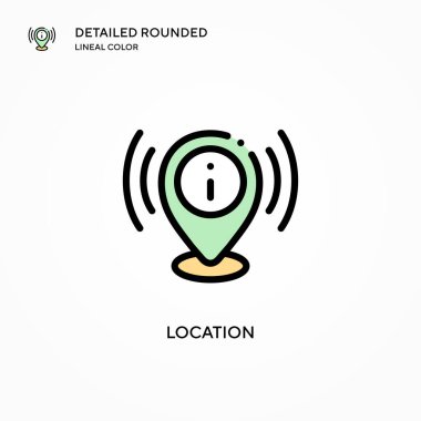 Konum vektör simgesi. Modern vektör illüstrasyon kavramları. Düzenlemesi ve kişiselleştirmesi kolay.