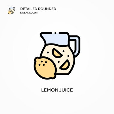 Limon suyu ikonu. Modern vektör illüstrasyon kavramları. Düzenlemesi ve kişiselleştirmesi kolay.