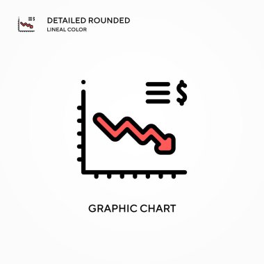 Grafik grafik vektör simgesi. Modern vektör illüstrasyon kavramları. Düzenlemesi ve kişiselleştirmesi kolay.