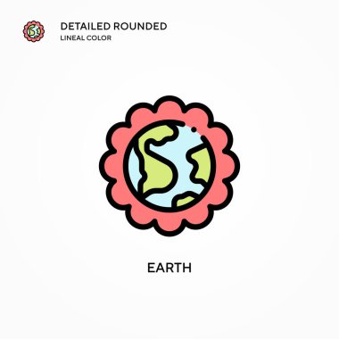 Dünya vektör simgesi. Modern vektör illüstrasyon kavramları. Düzenlemesi ve kişiselleştirmesi kolay.