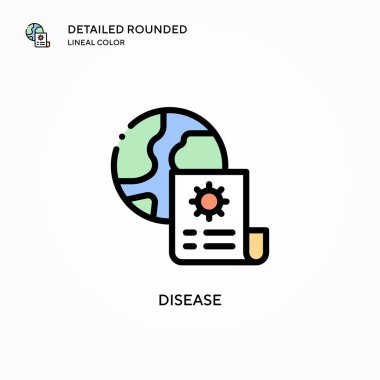 Hastalık vektör ikonu. Modern vektör illüstrasyon kavramları. Düzenlemesi ve kişiselleştirmesi kolay.
