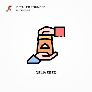 Teslim edilen vektör simgesi. Modern vektör illüstrasyon kavramları. Düzenlemesi ve kişiselleştirmesi kolay.