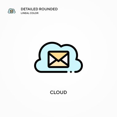 Bulut vektör simgesi. Modern vektör illüstrasyon kavramları. Düzenlemesi ve kişiselleştirmesi kolay.