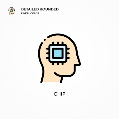 Çip vektör simgesi. Modern vektör illüstrasyon kavramları. Düzenlemesi ve kişiselleştirmesi kolay.