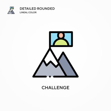 Meydan okuma vektör simgesi. Modern vektör illüstrasyon kavramları. Düzenlemesi ve kişiselleştirmesi kolay.