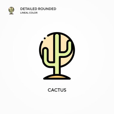 Kaktüs vektör simgesi. Modern vektör illüstrasyon kavramları. Düzenlemesi ve kişiselleştirmesi kolay.