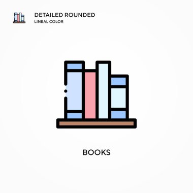 Kitap vektör simgesi. Modern vektör illüstrasyon kavramları. Düzenlemesi ve kişiselleştirmesi kolay.