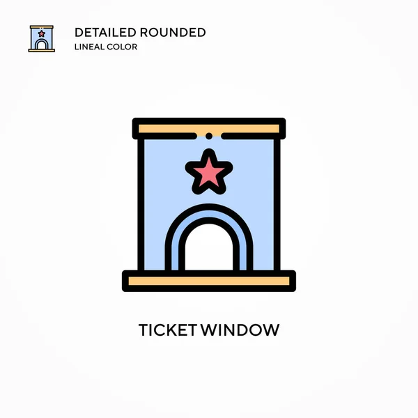 Ticket Venster Vector Pictogram Moderne Vector Illustratie Concepten Eenvoudig Bewerken — Stockvector