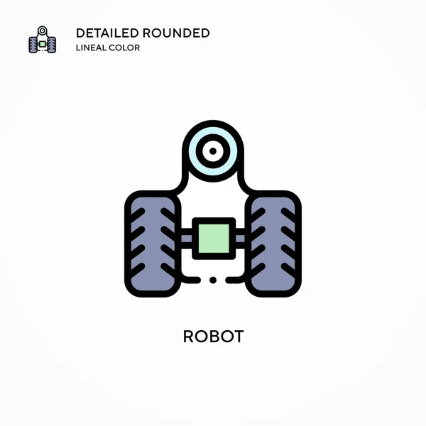 Robot Vektör Simgesi Modern Vektör Illüstrasyon Kavramları Düzenlemesi Kişiselleştirmesi Kolay — Stok Vektör