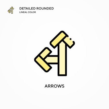 Ok vektör simgesi. Modern vektör illüstrasyon kavramları. Düzenlemesi ve kişiselleştirmesi kolay.