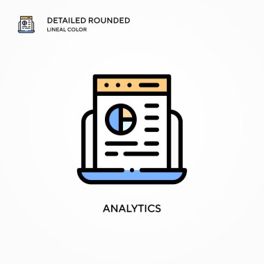 Analitik vektör simgesi. Modern vektör illüstrasyon kavramları. Düzenlemesi ve kişiselleştirmesi kolay.