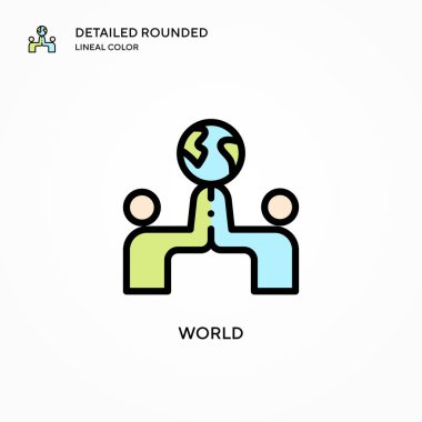 Dünya vektör simgesi. Modern vektör illüstrasyon kavramları. Düzenlemesi ve kişiselleştirmesi kolay.