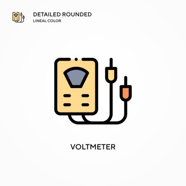 Voltmetre vektör simgesi. Modern vektör illüstrasyon kavramları. Düzenlemesi ve kişiselleştirmesi kolay.