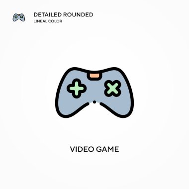 Video oyunu vektör simgesi. Modern vektör illüstrasyon kavramları. Düzenlemesi ve kişiselleştirmesi kolay.