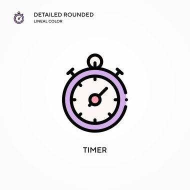 Zamanlayıcı vektör simgesi. Modern vektör illüstrasyon kavramları. Düzenlemesi ve kişiselleştirmesi kolay.