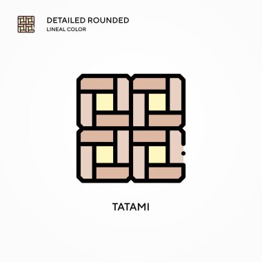 Tatami vektör simgesi. Modern vektör illüstrasyon kavramları. Düzenlemesi ve kişiselleştirmesi kolay.