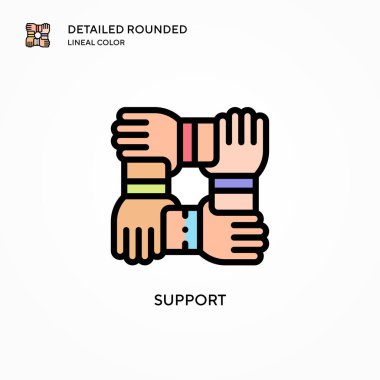 Vektör simgesini destekle. Modern vektör illüstrasyon kavramları. Düzenlemesi ve kişiselleştirmesi kolay.