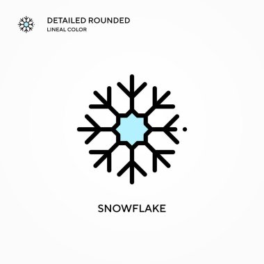 Kar Tanesi vektör simgesi. Modern vektör illüstrasyon kavramları. Düzenlemesi ve kişiselleştirmesi kolay.