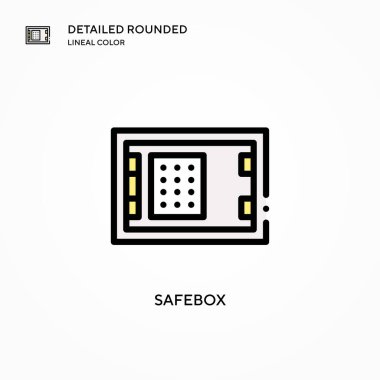 Güvenli kutu vektör simgesi. Modern vektör illüstrasyon kavramları. Düzenlemesi ve kişiselleştirmesi kolay.