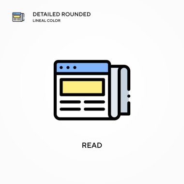 Vektör simgesini oku. Modern vektör illüstrasyon kavramları. Düzenlemesi ve kişiselleştirmesi kolay.