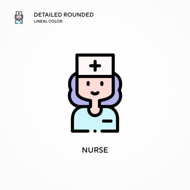 Hemşire vektör ikonu. Modern vektör illüstrasyon kavramları. Düzenlemesi ve kişiselleştirmesi kolay.